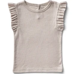 Frill Tee in Dove Pointelle by Soor Ploom