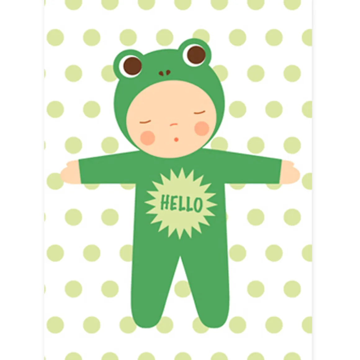 Frog Baby Greetings Card by Dicky Bird