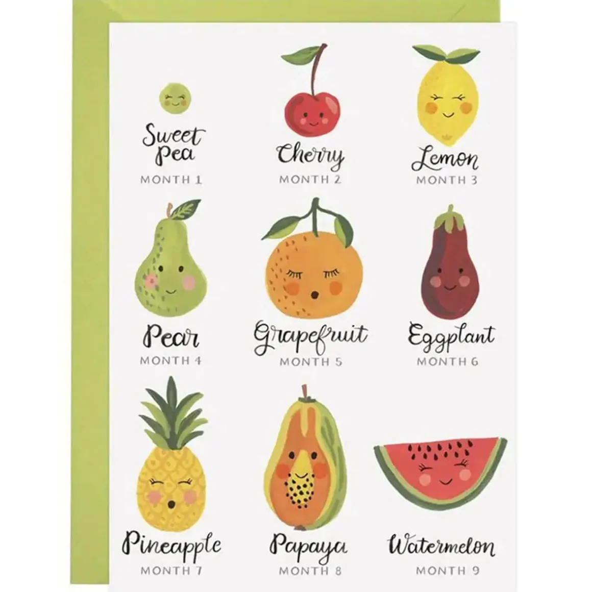 Fruit Pregnancy Greetings Card by LoveLight Paper