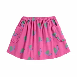 Funny Snail All Over Woven Skirt by Bobo Choses