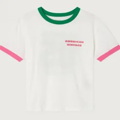 Gamipy Kid's Round Neck T Shirt in White Graphic by American Vintage