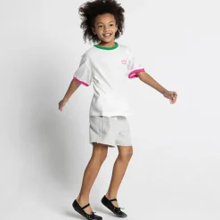 Gamipy Kid's Round Neck T Shirt in White Graphic by American Vintage