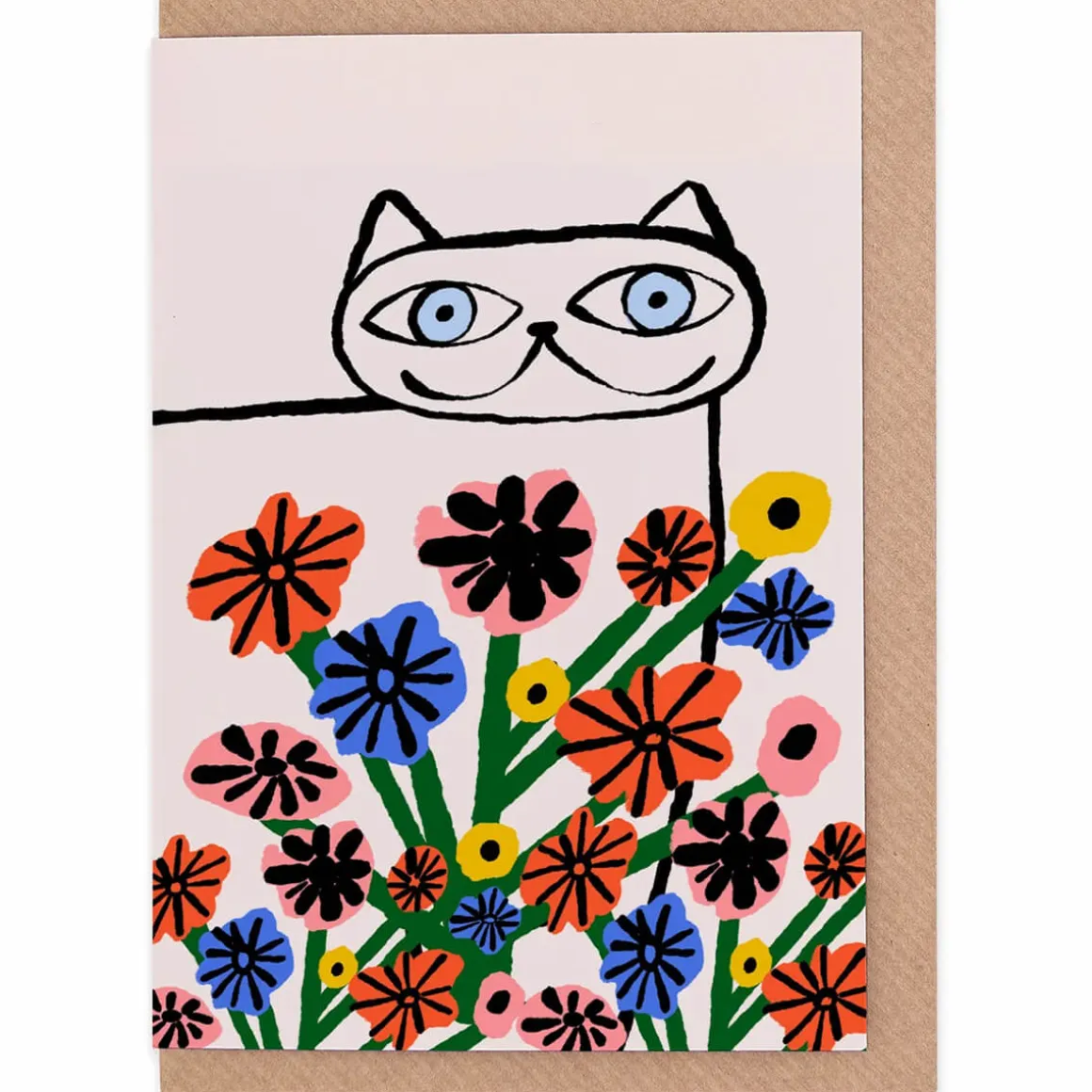 Garden Cat Greetings Card by Marcello Velho for Evermade