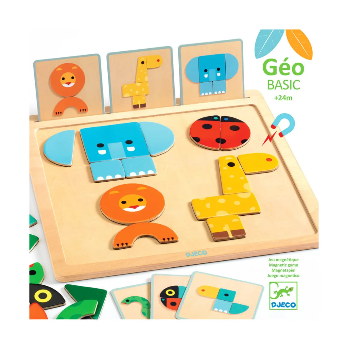 GeoBasic Magnetic Wooden Puzzle by Djeco