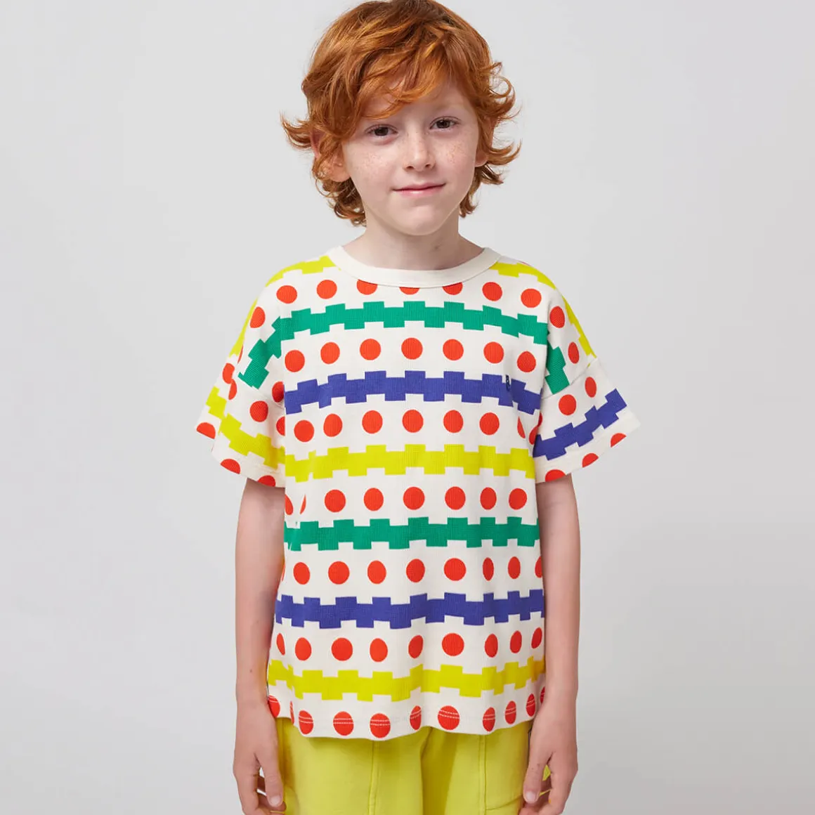 Geometric All Over Waffle T-Shirt by Bobo Choses