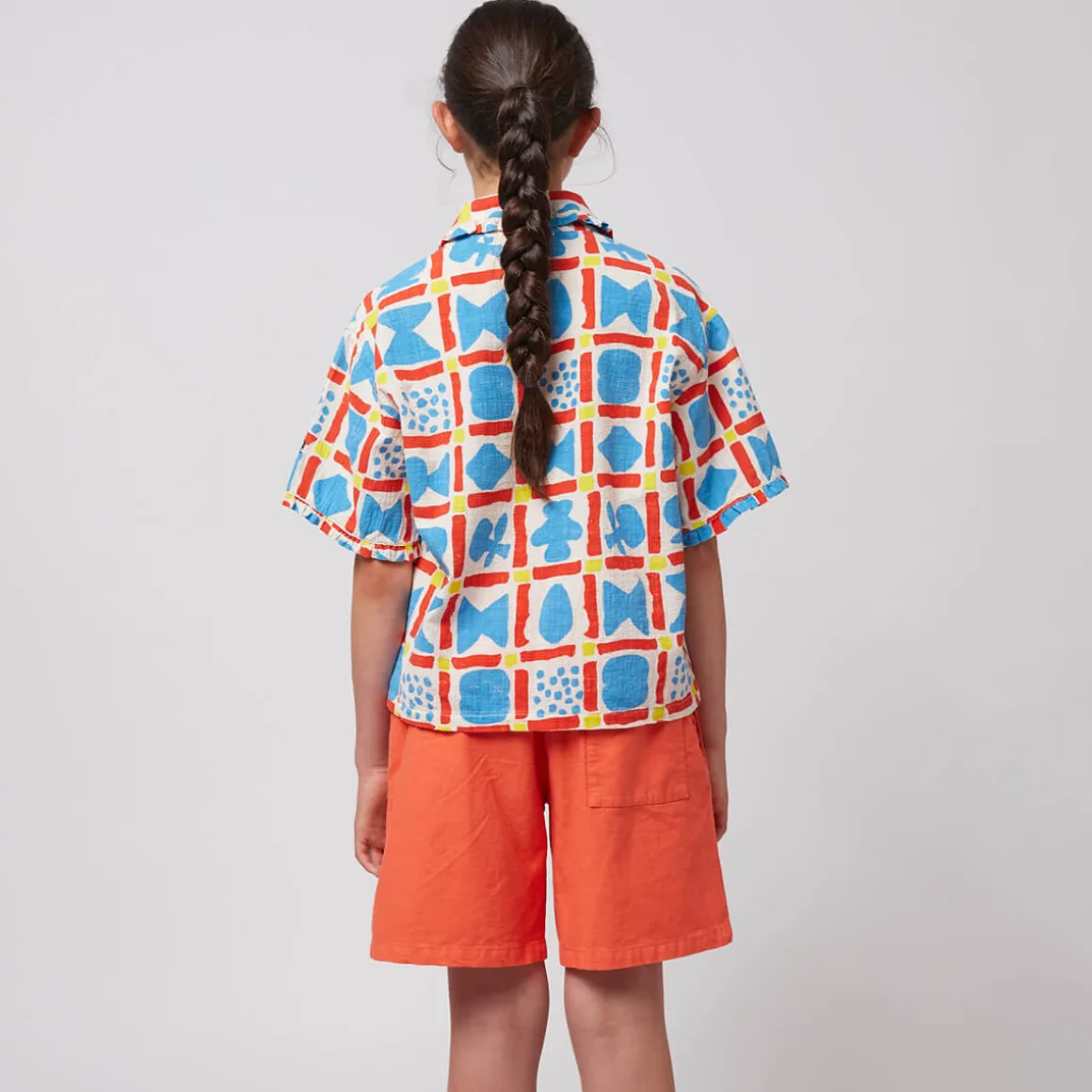 Geometric Game All Over Woven Shirt by Bobo Choses