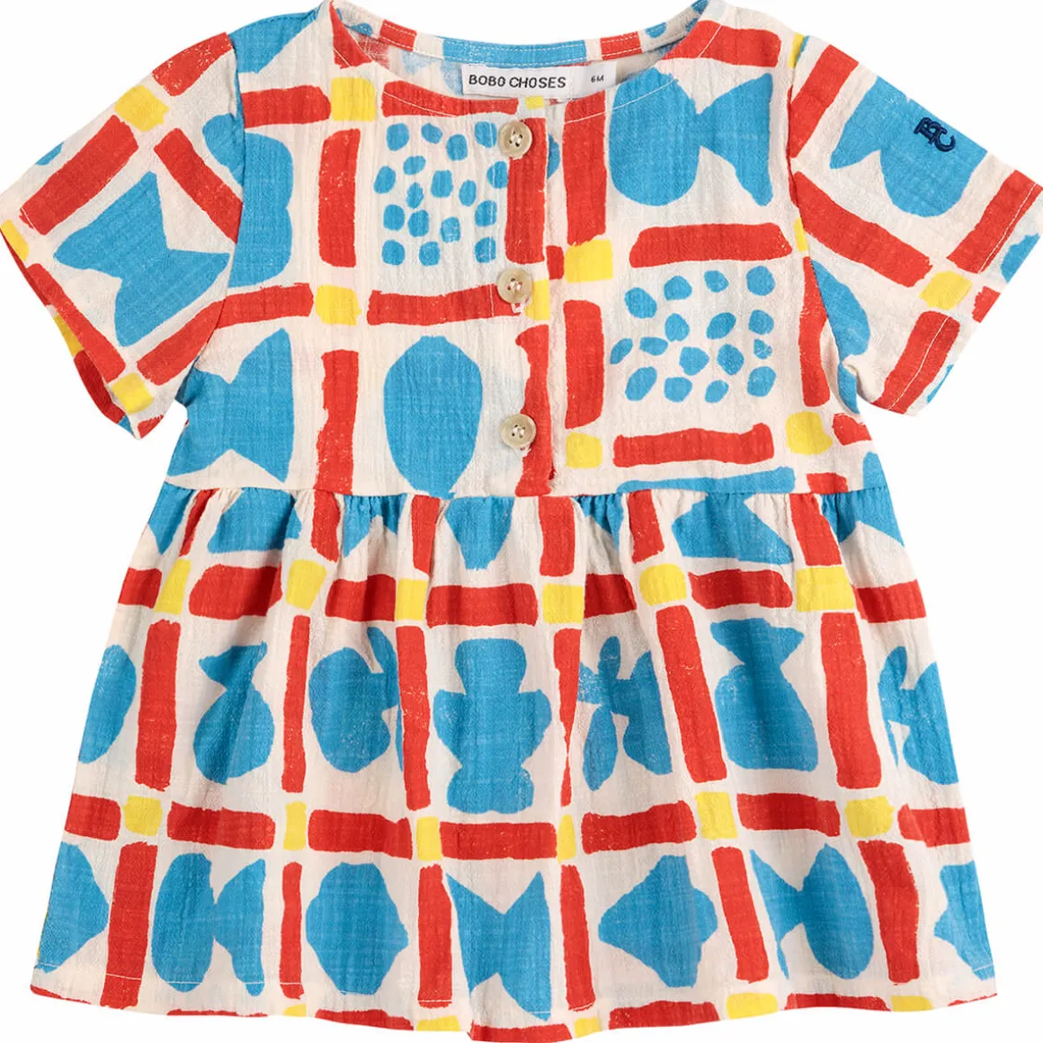 Geometric Game Baby Dress by Bobo Choses