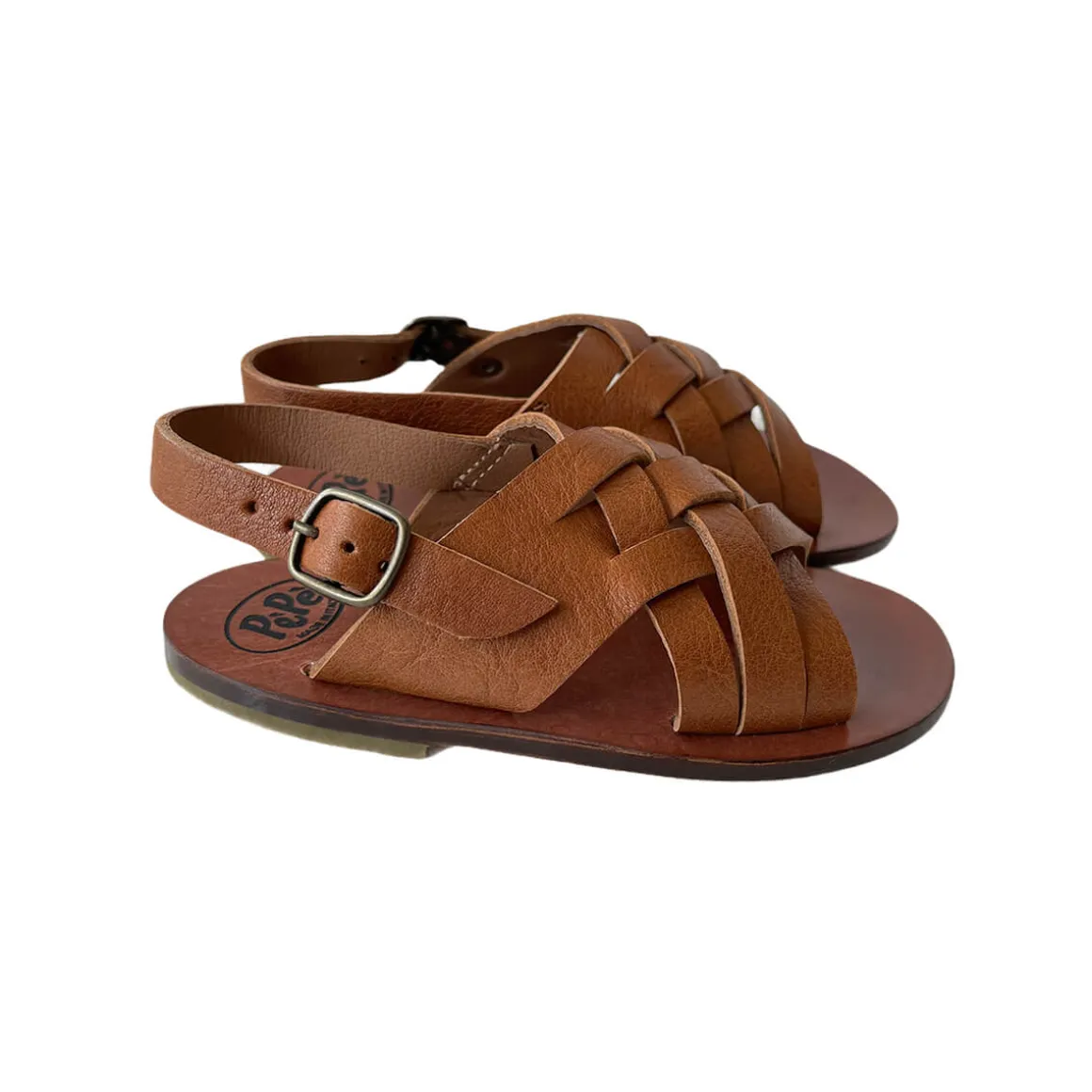 Gianni Crossover Strap Sandals in Kava Brown by PèPè