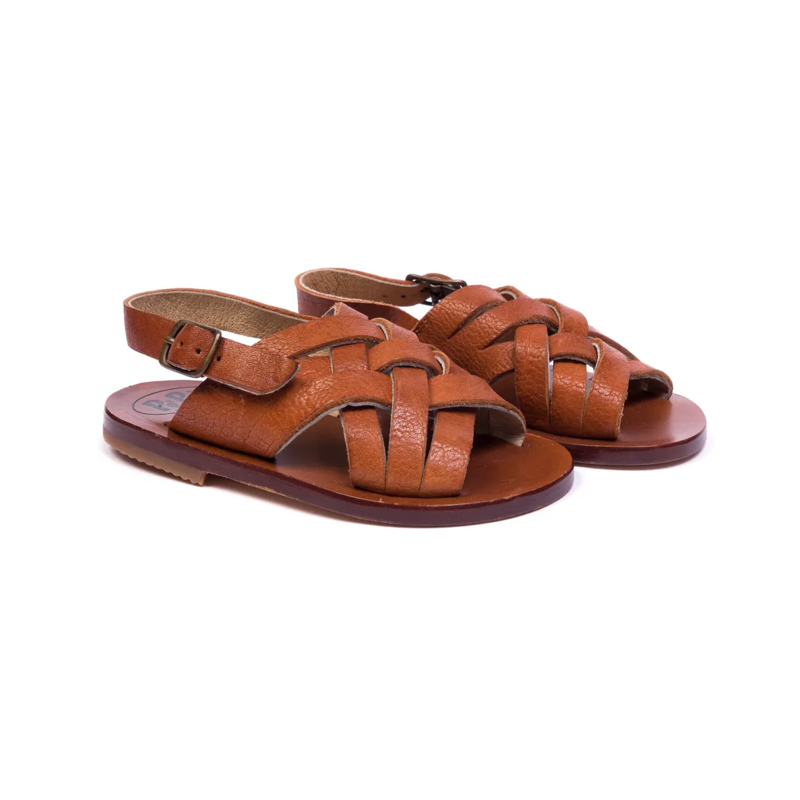 Gianni Crossover Strap Sandals in Kava Brown by PèPè