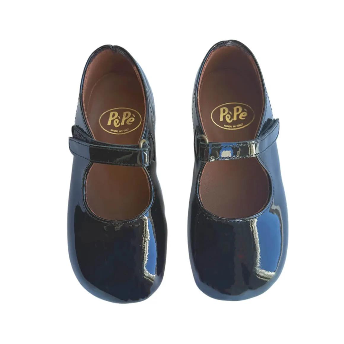 Ginevra Patent Leather Ballet Slippers in Black by PèPè
