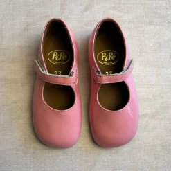 Ginevra Patent Leather Ballet Slippers in Bubblegum Pink by PèPè