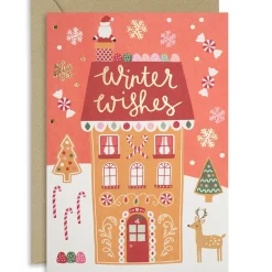 Gingerbread House Christmas Greetings Card by Mifkins