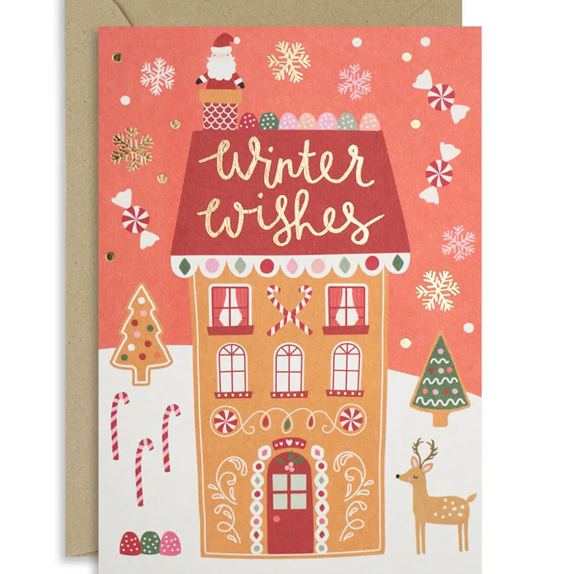 Gingerbread House Christmas Greetings Card by Mifkins