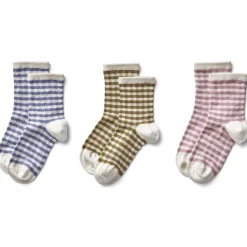 Gingham Pattern Socks Set by Soor Ploom