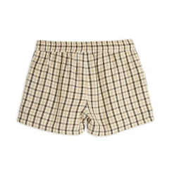 Gingham Woven Shorts in Beige by Mini Rodini