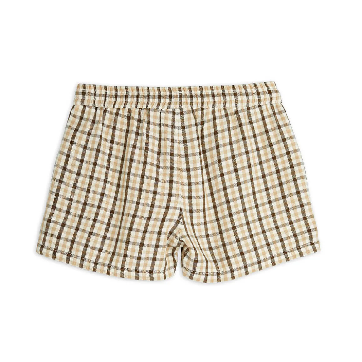 Gingham Woven Shorts in Beige by Mini Rodini
