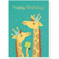Giraffe Gift Birthday Greetings Card by Stormy Knight