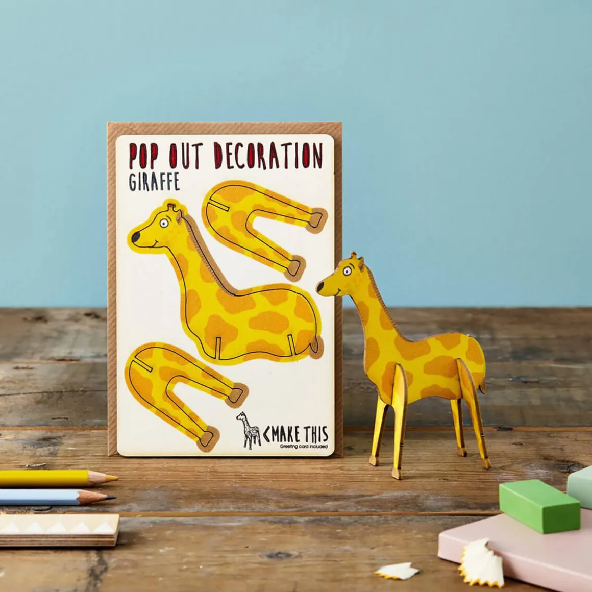 Giraffe Pop Out Decoration And Greetings Card by The Pop Out Card Company