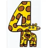 Giraffe 4th Birthday Number Greetings Card by Alice Bowsher for Wrap