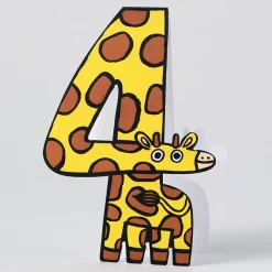 Giraffe 4th Birthday Number Greetings Card by Alice Bowsher for Wrap