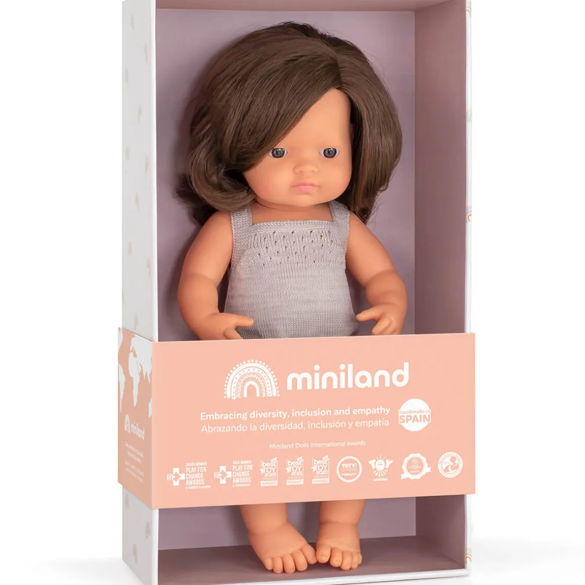 Girl Doll (38cm Caucasian) in Grey by Miniland