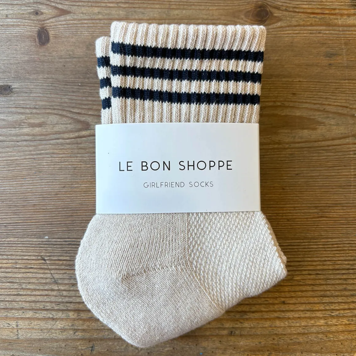 Girlfriend Adult Socks in Oatmeal by Le Bon Shoppe