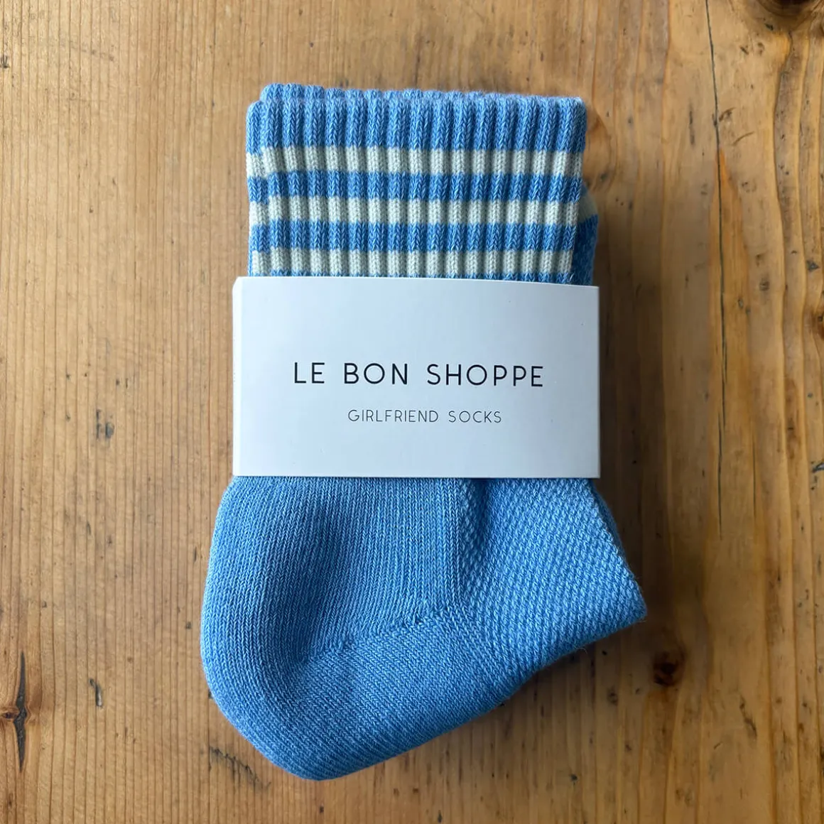 Girlfriend Adult Socks in Parisian Blue by Le Bon Shoppe