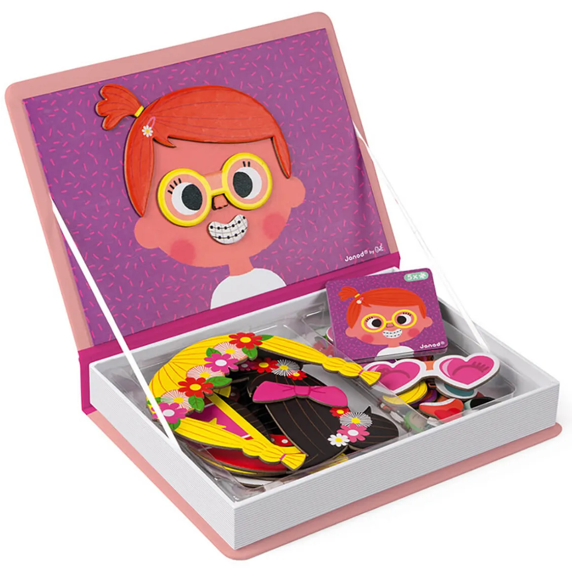 Girl's Crazy Faces Magneti Book by Janod