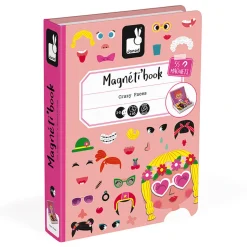 Girl's Crazy Faces Magneti Book by Janod