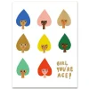 Girl You're Ace Greetings Card by Carolyn Suzuki for 1973