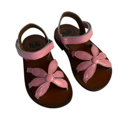 Giulia Flower Sandals in Bubblegum Pink Patent by PèPè