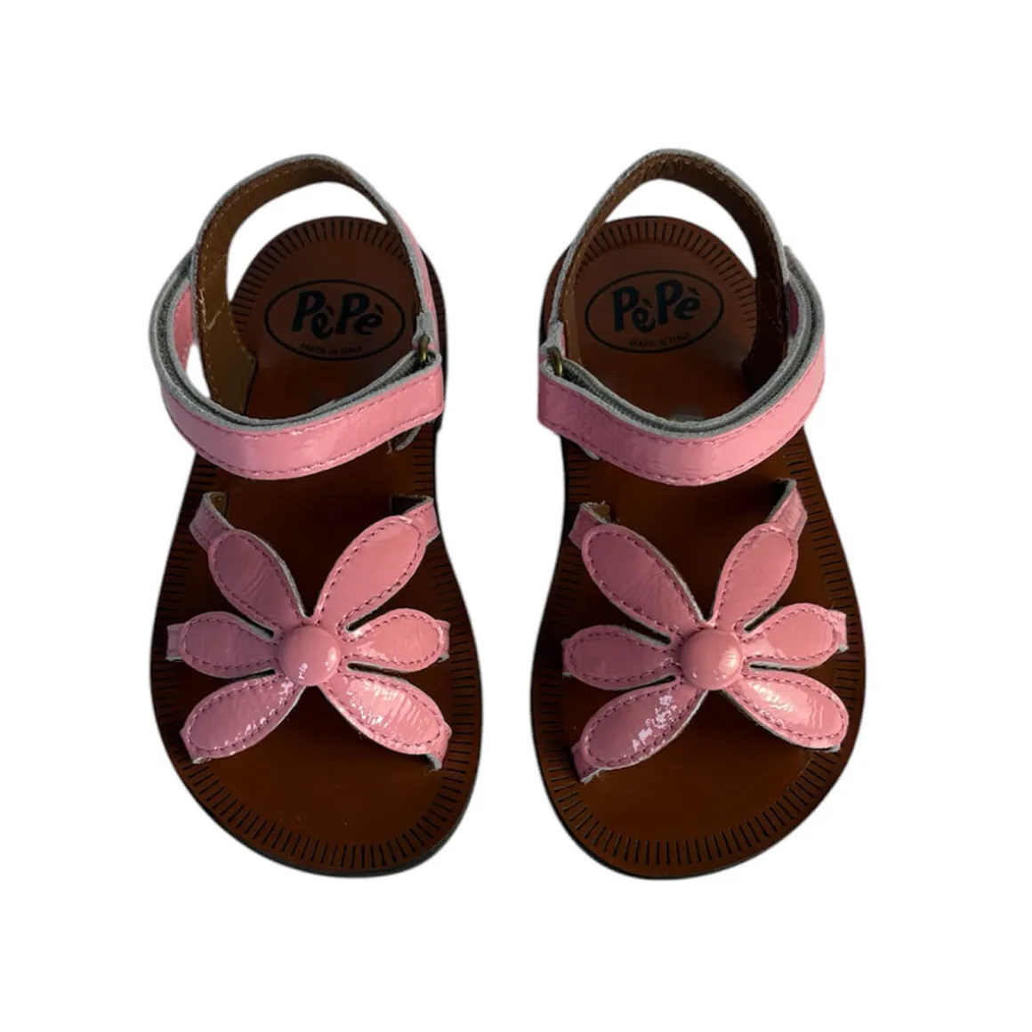Giulia Flower Sandals in Bubblegum Pink Patent by PèPè