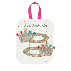 Glitter Crown Hair Clips by Rockahula
