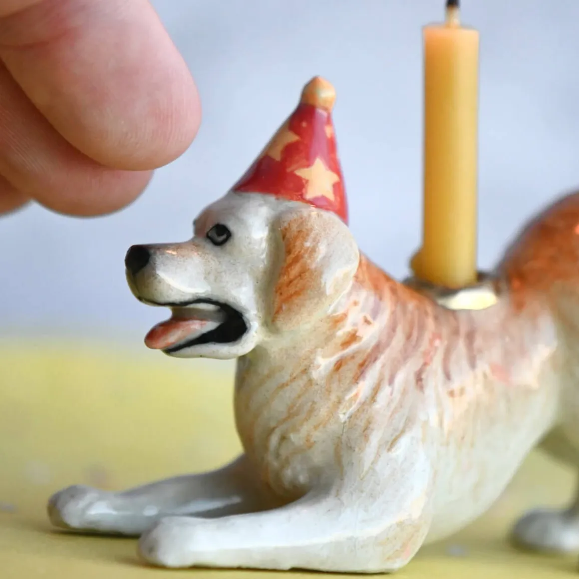 Golden Retriever Ceramic Cake Topper by Camp Hollow