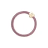 Gold Heart Velvet Hair Band in Champagne Pink by byEloise