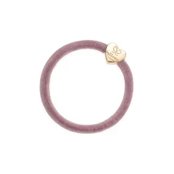 Gold Heart Velvet Hair Band in Champagne Pink by byEloise