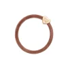 Gold Heart Velvet Hair Band in Latte by byEloise
