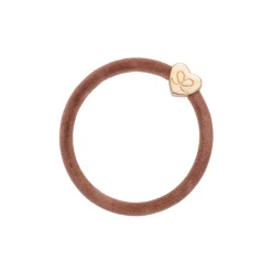 Gold Heart Velvet Hair Band in Latte by byEloise