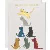 Gold Kitty Birthday Greetings Card by Red Cap Cards