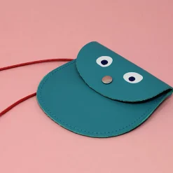 Googly Eye Pocket Purse in Turquoise by Ark Colour Designs