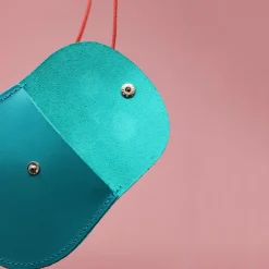 Googly Eye Pocket Purse in Turquoise by Ark Colour Designs