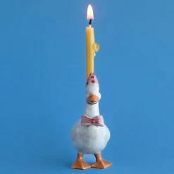 Goose With Pink Hat Ceramic Cake Topper by Camp Hollow