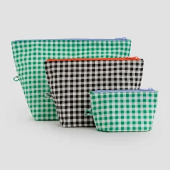Go Pouch Set in Gingham by Baggu