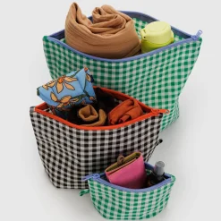 Go Pouch Set in Gingham by Baggu