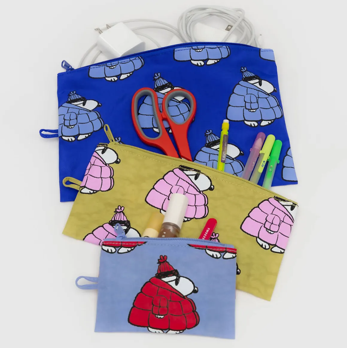 Go Pouch Set in Puffer Snoopy by Baggu