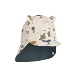 Gorm Reversible Sun Hat in Sea Creature / Sandy by Liewood - Last Ones In Stock - 3-9 Months