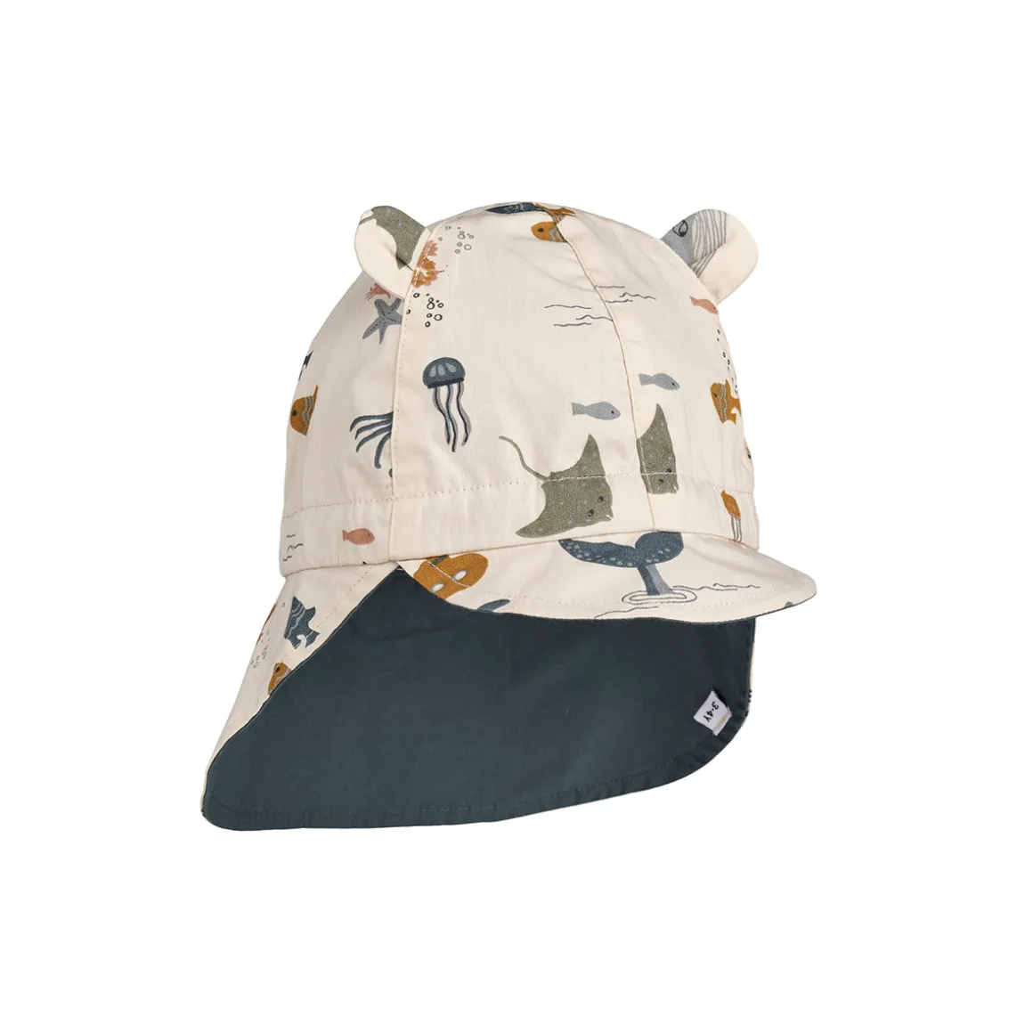 Gorm Reversible Sun Hat in Sea Creature / Sandy by Liewood - Last Ones In Stock - 3-9 Months
