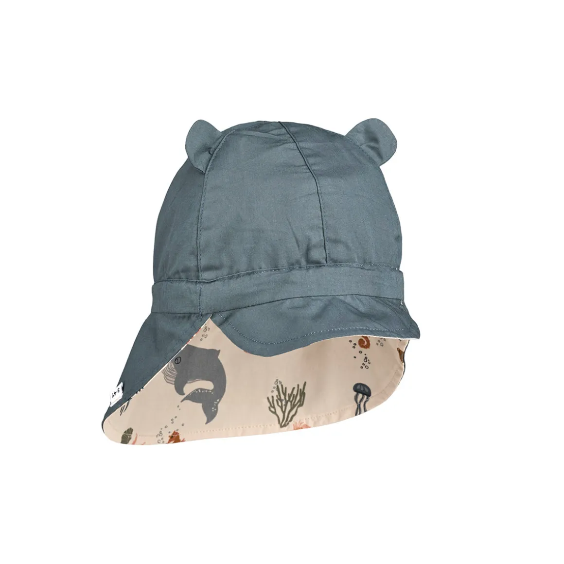 Gorm Reversible Sun Hat in Sea Creature / Sandy by Liewood - Last Ones In Stock - 3-9 Months