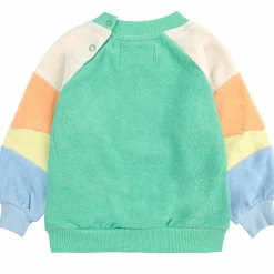 Green Colour Block Terry Baby Sweatshirt by Bobo Choses