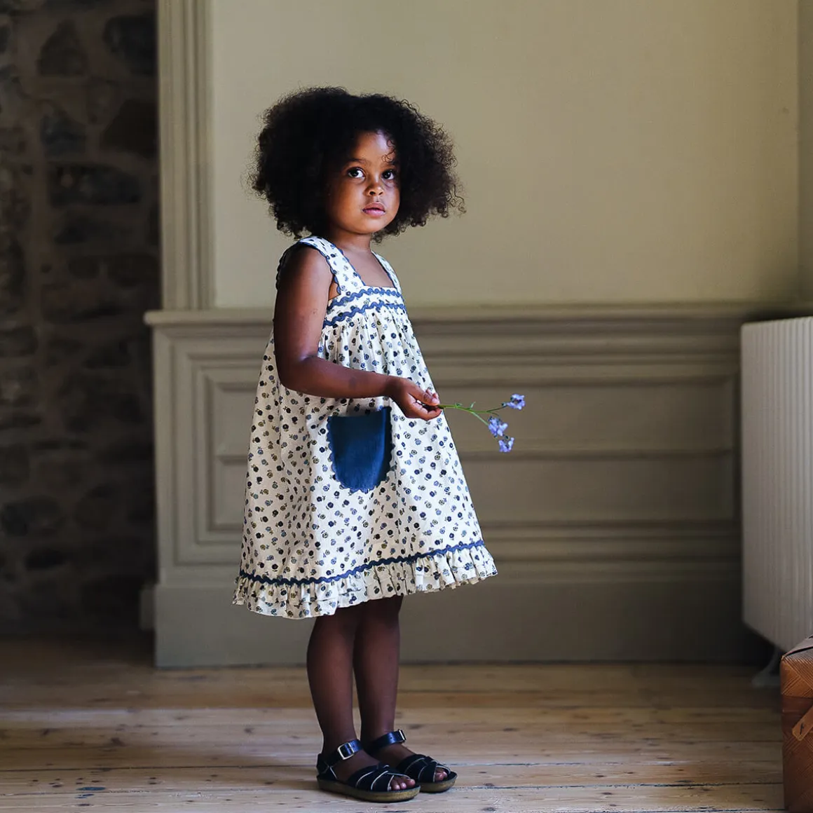 Greta Pinafore in Daisy Floral by Little Cotton Clothes